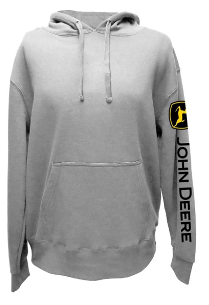 John Deere Solid Hoodie with Logo on Sleeve Black, Black, Medium