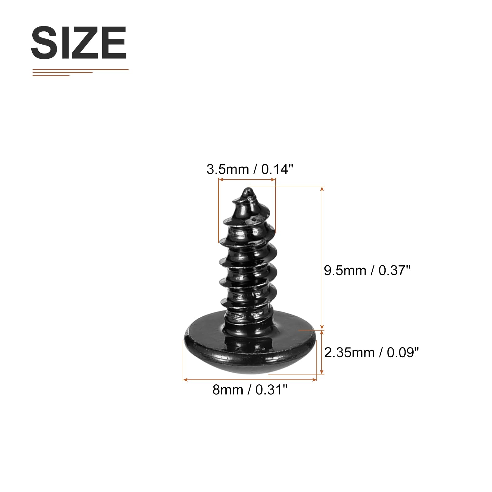 DTGN #6x3/8 Sheet Metal Screws, 100 Pack, for Wood Furniture - Image 2