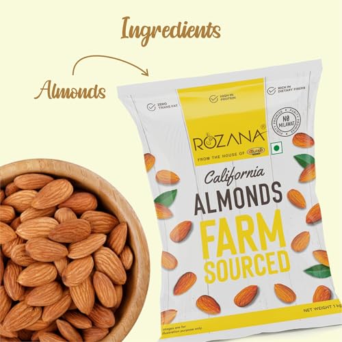 Image of Tulsi California Rozana Almonds Kernels 1000g (500g x 2), Dry Fruits