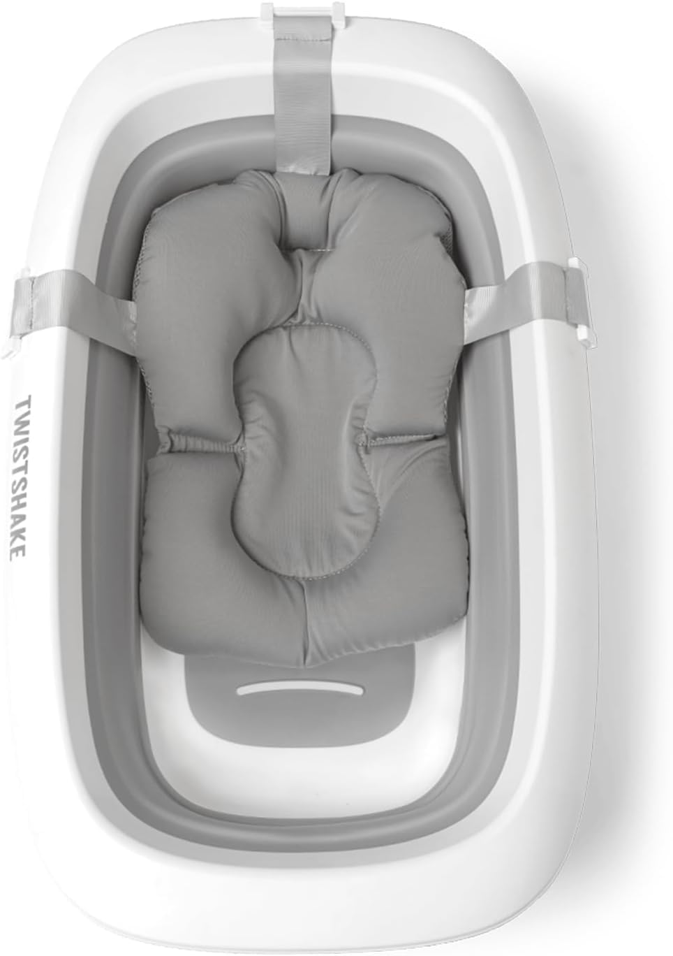 Twistshake Vaschetta Bagnetto Antiscivolo Portatile per Neonato Bambini, Pieghevole Vasca da Bagno 30L & Cuscino per Bagnetto Antiscivolo per Neonati | Cuscini Doccia per Neonati, Grigio Chiaro
