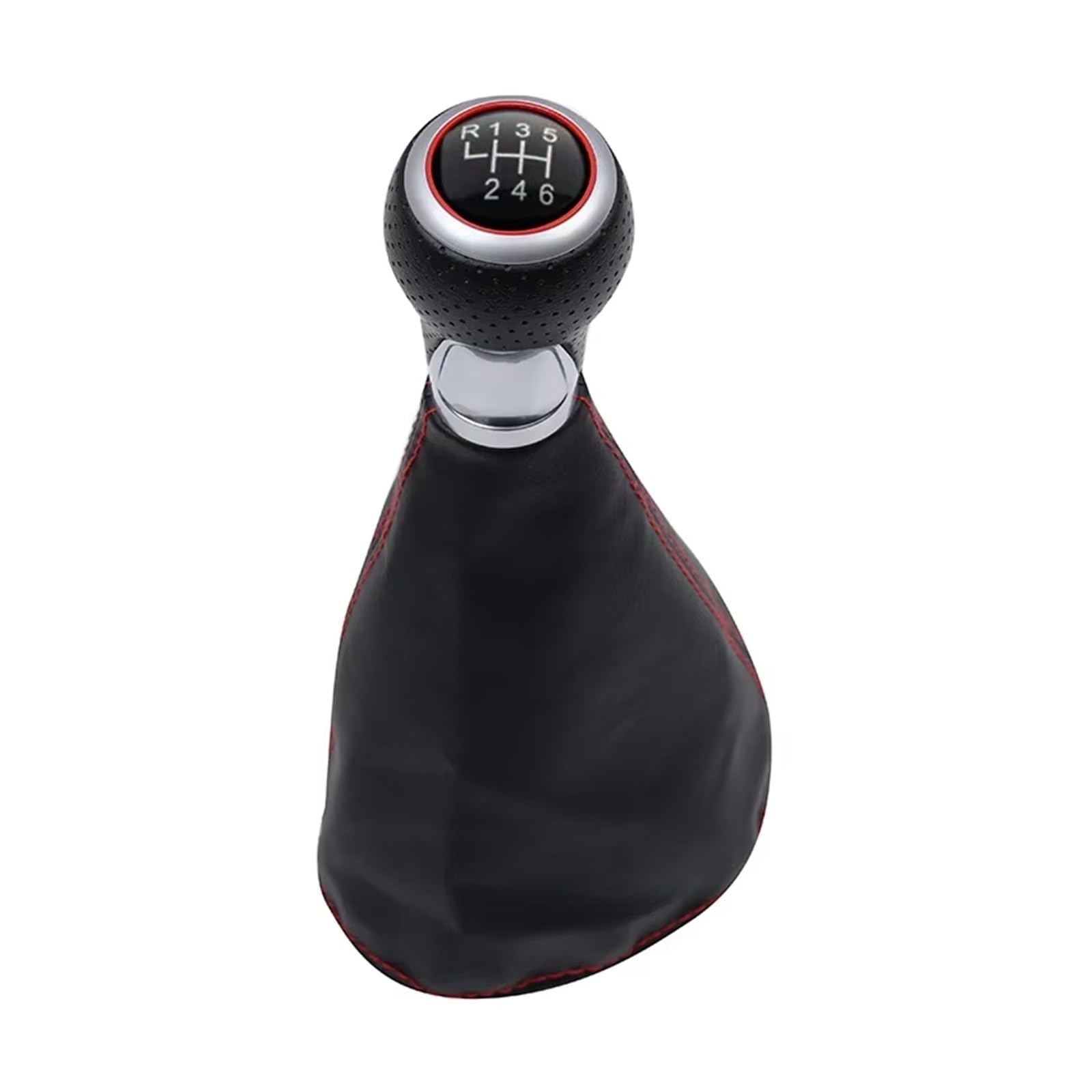 XKOEHXJ Car Gear Shift Knob for VW for Golf 3 for Jetta MK3 for Polo Car Gear Knob Lever Stick Shift 5/6 Speed Manual Transmission PU Leather Gearbox Boot Cover(B-6 Speed)