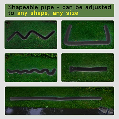 Naacoo 2 Pack Gutter Downspout Extensions, Downspout Extender - Rain Gutter Downspout Extension Set, 58 In + 65 In Flexible/Shapeable Drain Pipe With Gutter Connector & 8Pcs Screws(Black) #TOP2