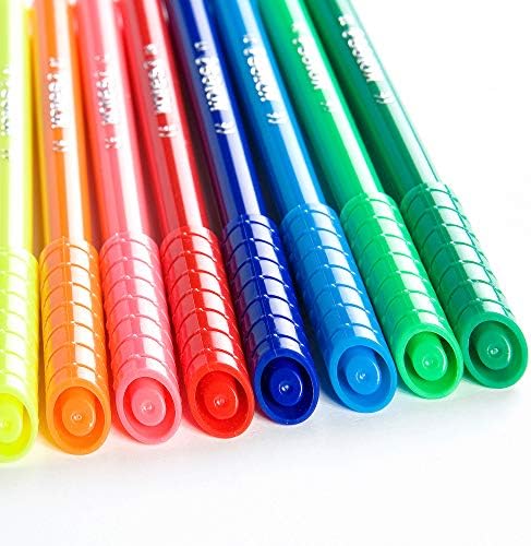 Kores - Korellos: 12 Coloured Felt Tip Pens for Kids and Adults with Fine Tip, Washable and Long-lasting, School Supplies Set of 12 Assorted Colours