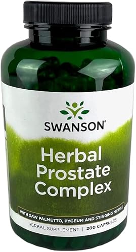 Swanson Complejo herbario de próstata - Suplemento para hombres - Cuenta con Pygeum, Saw Palmetto y ortiga picante - (200 cápsulas)