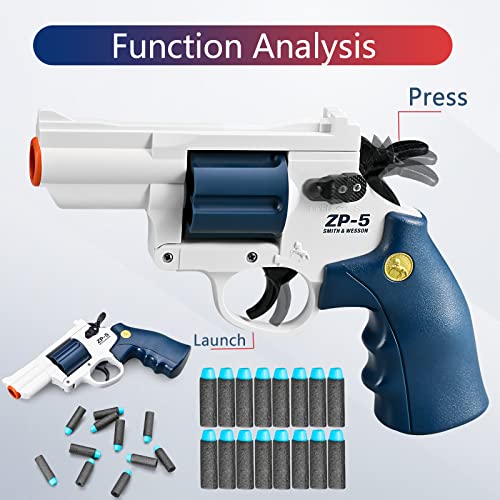 Double Barrel Toy Gun Foam Blaster Soft Bullet Toy Revolver With Shell Ejection Ejecting, Boy Toy With Suction Dart And Catridge, For Kids 6 7 8 9 10 Years Old Teen #TOP3