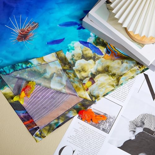 Image of Hortsun 4 Pack Fluorescent Light Covers 4 x 2 Feet Magnetic Light Cover for Drop Ceiling, Fluorescent Ceiling Shade Filters for Office Classroom Home Hospital Decor(Ocean)