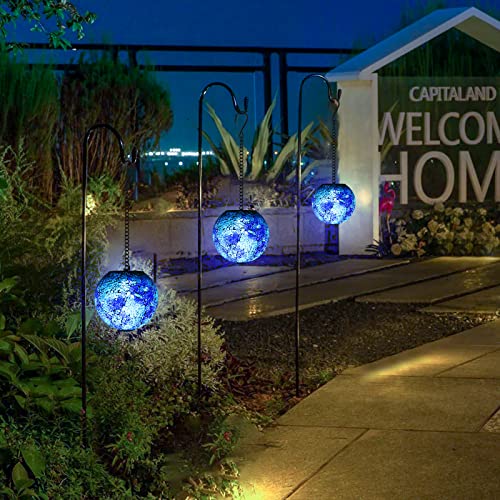 Vcuteka Solar Lanterns Outdoor Waterproof - Hanging Solar Lights Garden Led Lanterns Mosaic Glass Design For Landscape Patio Yard Garden Pathway Decoration #TOP23