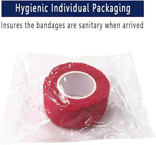 Miniatura 9 de MINGYUE - Paquete de 24 unidades de 1 x 5 yardas, cinta autoadhesiva, cinta atlética, cinta deportiva, cinta de muñeca y tobillo, vendaje cohesivo