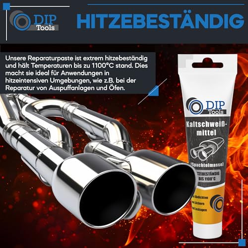 Miniatura 8 de Dip Tools Soldadura En Frío, 150 G, Resistente A La Corrosión Y Al Calor Hasta 1100 C, Pasta De Reparación, Pegamento Para Metal, Para Acero Y Aluminio