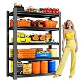 Metallitrend 71' H Garage Storage Shelves, Metal Garage Shelving Unit 5-Tier, 3000 lbs Capacity, Adjustable Heavy Duty Rack Organizer for Basement, Pantry & Warehouse, 35' W x 14' D, Black
