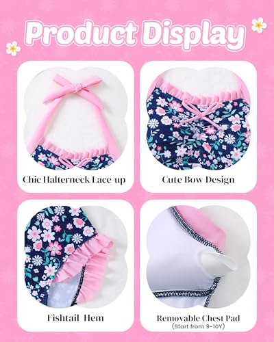 Image of Mioglrie Kids Girls Swimsuit One Piece Bathing Suits Girls' Swimwear 7-14Y