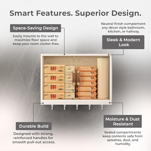Image of HomeEssentials Multipurpose Plastic Self-Adhesive No-Drill Bathroom Shelf & Storage Cabinet - Wall Organiser for Bathroom Essentials, Makeup, Skincare, Kitchen (1 Layer)