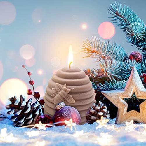 3D Bee Honeycomb Candle Molds, Cake Decorating Fondant Chocolate Candy Baking Mould, Homemade Soap Making Mould, for DIY Decoration 5.9×5.9×5.9cm (A)
