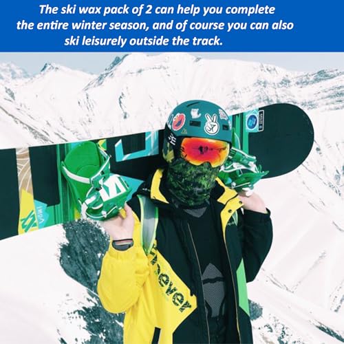 YIYIREA Ski and Snowboard Wax 2 PCS Ski Wax Universal Blend for Any Snow Conditions Snowboard Wax Block Blue for Protecting The Ski and Snowboard Accessories
