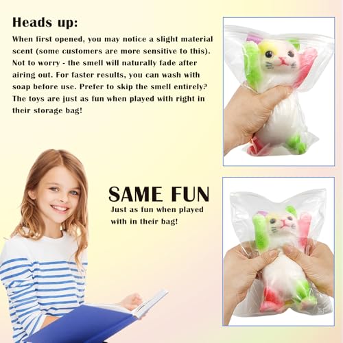 Image of Big Hand Painted Cat Squishy Toys,Large Cute Ultra Soft Kitty Squeeze Fidget Toy for Stress Relief,Kawaii Squishies Sticky Animal Toy for Adults Kids,Decompression Sensory Balls Toys for Autism