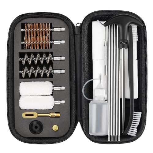 CVLIFE 12 Gauge Gun Cleaning Kit, Complete Shotgun Cleaning Kit with Cleaning Rod; Gun Cleaner Supplies Include Double Consumable Cleaning Accessories, Brushes, Slotted Tip, Cleaning Pick & Patches