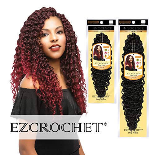 Innocence EZCROCHET (World's First Itch-Free Crochet Hair) Pre-Stretched & Pre-separated | Natural Texture Ombre Color Crochet Hair (18" Deep Wave, 2)