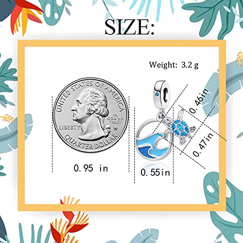 Image of Tropical Ocean Life Charm Sea Turtle Starfish Enamel Dangle Bead for European Bracelet
