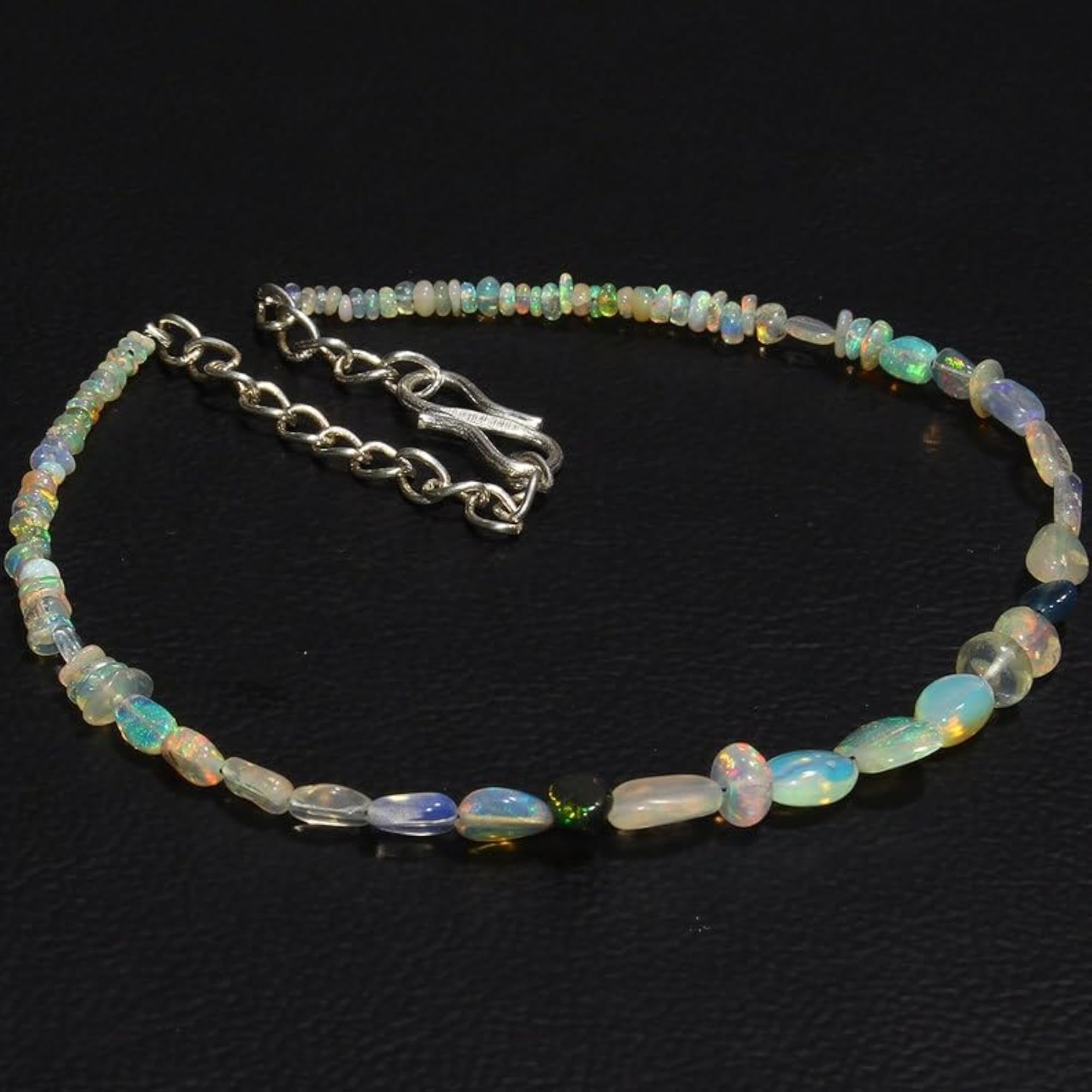 Ethiopian Opal Mix Beaded Bracelet, Smooth Multicolor Stones