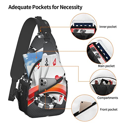 Poker Tournament Crossbody Sling Backpack Sling Bag Chest Bag Shoulder Bag Casual Day Pack For Unisex4