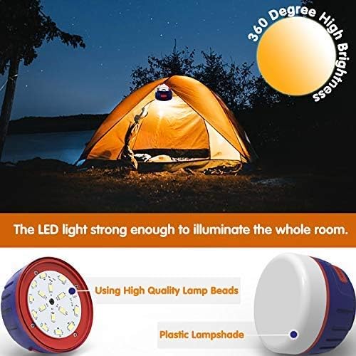 FOGEEK [Upgrade Version] Portable Camping Lantern, Mini Rechargeable Tent Light, Warm Light/White Light,Emergency Light, 5200mAh Power Bank,Water Resistant,Fireproof, Magnet Base, 6 Light Modes