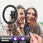 13" Selfie Ring Light with Stand 76" Tall & 2 Phone Holders, Tablet Holder, Sunset Lamp & 51 Color Modes, Desk Tripod, 12 Dimming Levels LED Ringlight for iPhone/TikTok/YouTube Valentine's Day Gift - Image 4