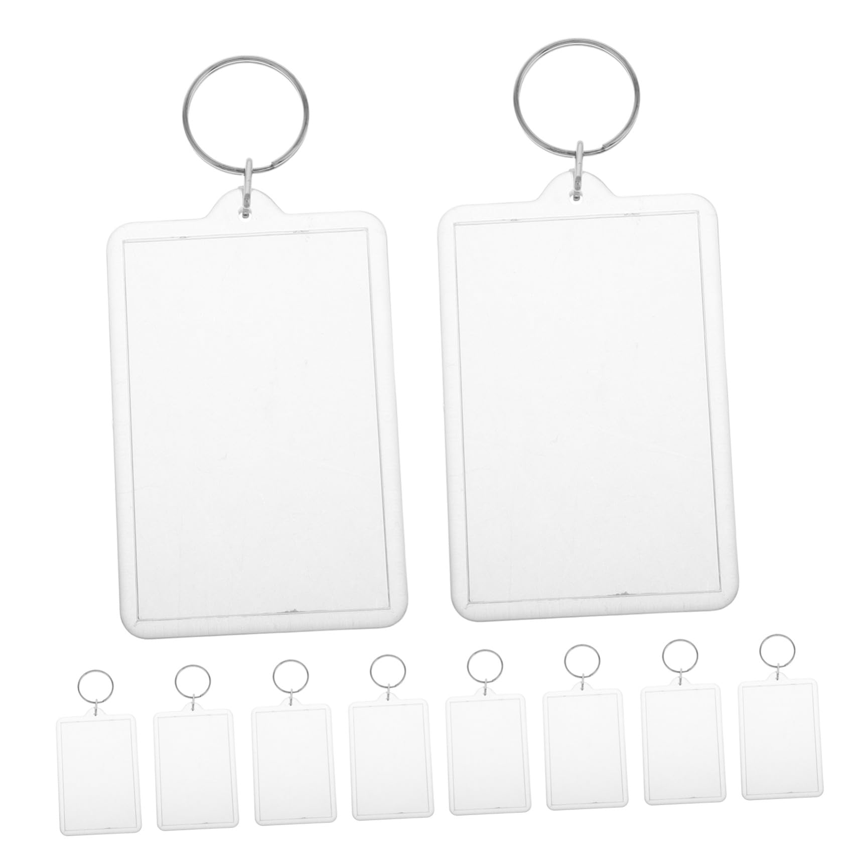 50 Stück Transparente Schlüsselanhänger mit Bilderrahmen Rechteckige aus Robustem Kunststoff DIY Foto Schlüsselanhänger zum Personalisieren mit Spaltring für Kreative Fotoanhänger