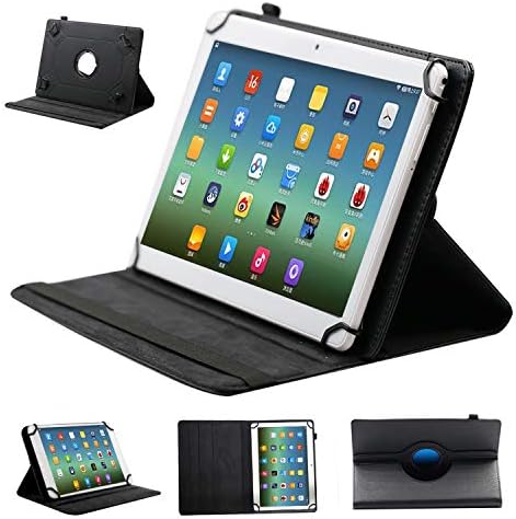 LNBEI Premium Leather Folio Case Cover 9-10 inch Tablet, Leather Stand Protective Case Cover for 9" 10.1" Touchscreen Tablet with Multi-Angle Stand