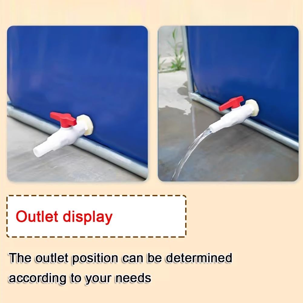 Portable Foldable Canvas Fish Pond - Outdoor Breeding Tank for Koi & Goldfish, Ornamental Fish Tank with Pipes, Ideal for Garden & Backyard (2x2x0.9m)