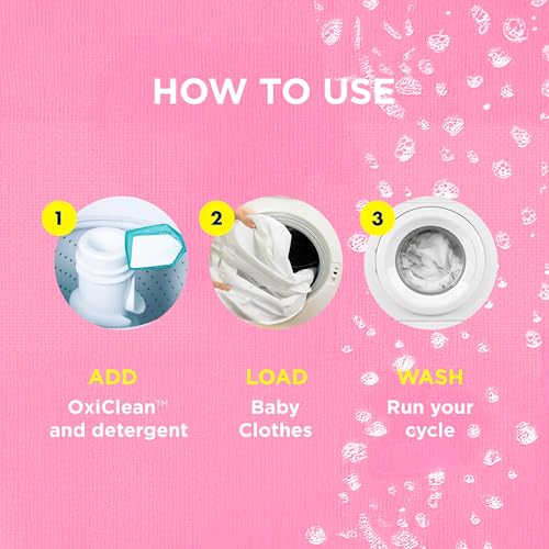 OxiClean All-Purpose Baby Enzyme Stain Remover Powder for Cloth Diapers, Bedding, Blankets, and Upholstery - Colour Safe, Chlorine Bleach, Fragrance Free, 1.36 kg by OxiClean - Image 3