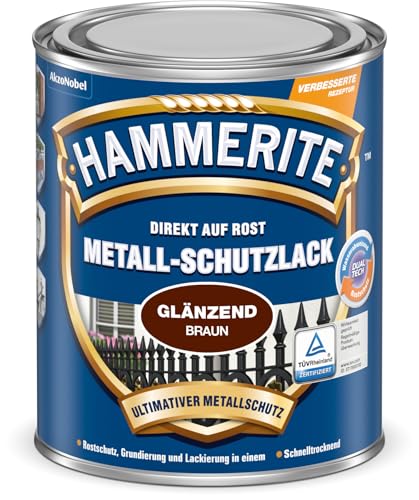 Hammerite Metallschutzlack Glänzend, Braun, 250ml