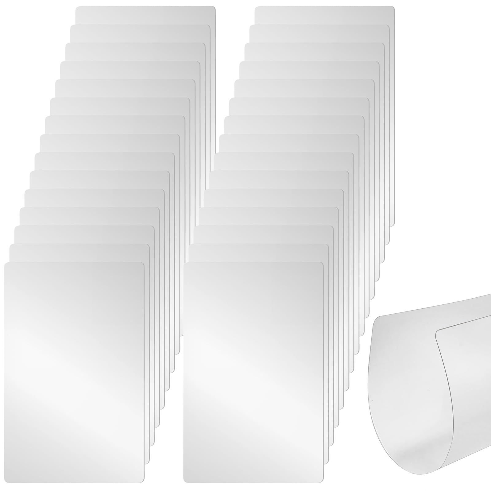 ZENFUN 30 Pack Plastic Cutting Board Mats, Flexible Clear Cutting Mats 17 x 11 in, Kitchen Cutting Board Sheets Frosted Placemats BPA-Free, Non-Porous