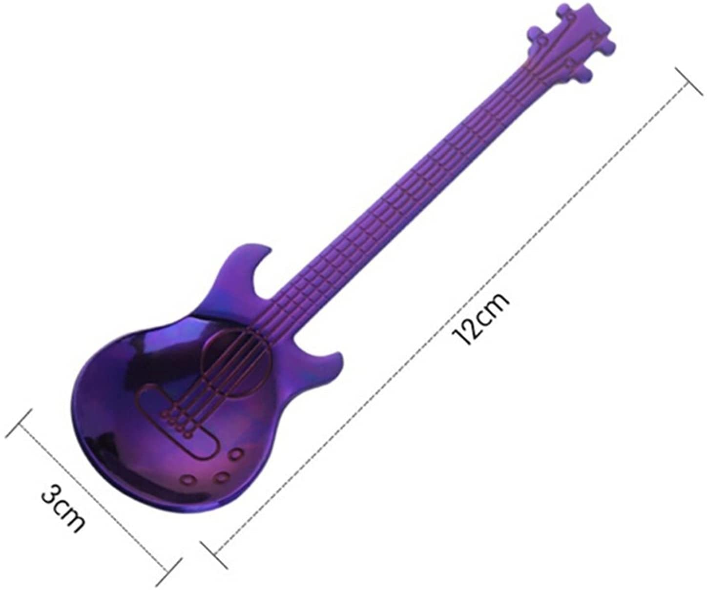 Löffel Restaurants Netter Edelstahl Gitarre Löffel Kaffee Küchenzubehör Musik Kaffeezubehör Home Küchentisch Geschirr Esslöffel Hause(Spoon Blue)