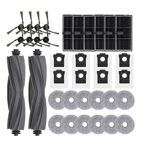 Kompatybilny z częściami zamiennymi do robota odkurzającego Mova P50 Pro Ultra, Mova P10 Pro Ultra, szczotka boczna główna, filtr HEPA, ściereczka do mopa, worek na kurz, akcesoria(Black)