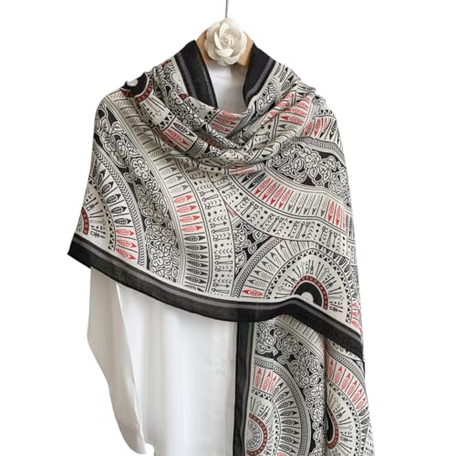 Image of Viscose Scarf for Women | Lightweight & Long | Stole for Women - Stylish Design | Neck Scarf, Hair Scarf, & Head Scarf for Women & Girls | All Season Accessory