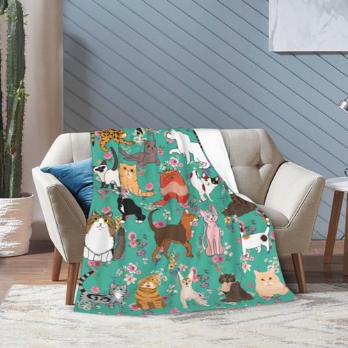 Cat Gifts Blanket 50"X40" Bed Throw Blanket Soft Lightweight Cozy Warm Blankets for Kids Teens Men Women by YUOYISIB - Image 8