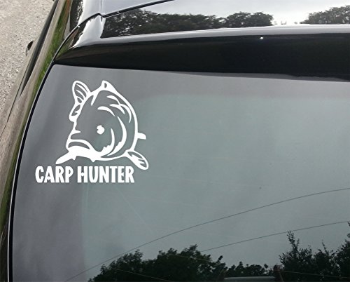 Hunter carpa Pesca divertida del coche / pegatina de vinilo de la etiqueta engomada 150 mm Cover
