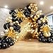 FOTIOMRG Black and Gold Balloons Garland Arch Kit, 5 10 12 18inch Black Gold Confetti Latex Balloons for 2025 Graduation New Year Anniversary Birthday Party Decorations