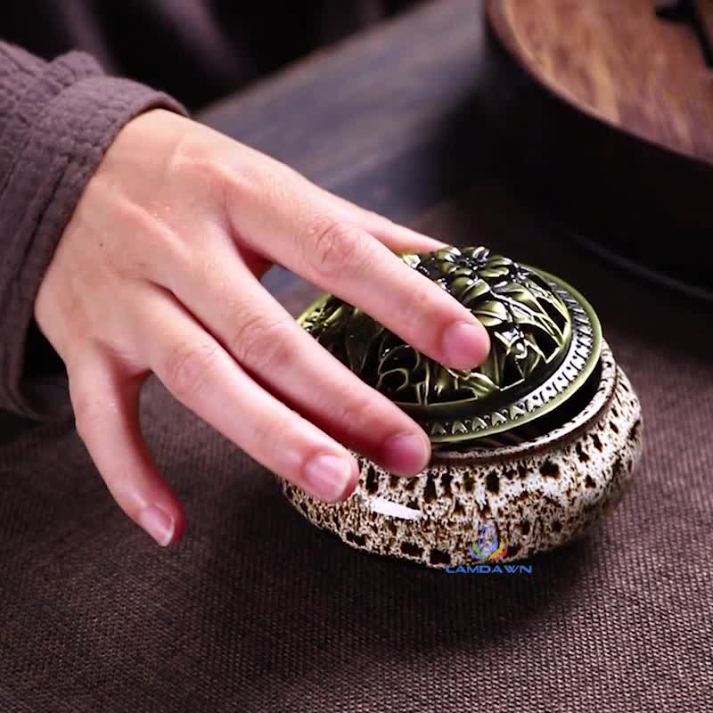 Watch LAMDAWN Ceramic Incense Burner with Incense Stick Holder