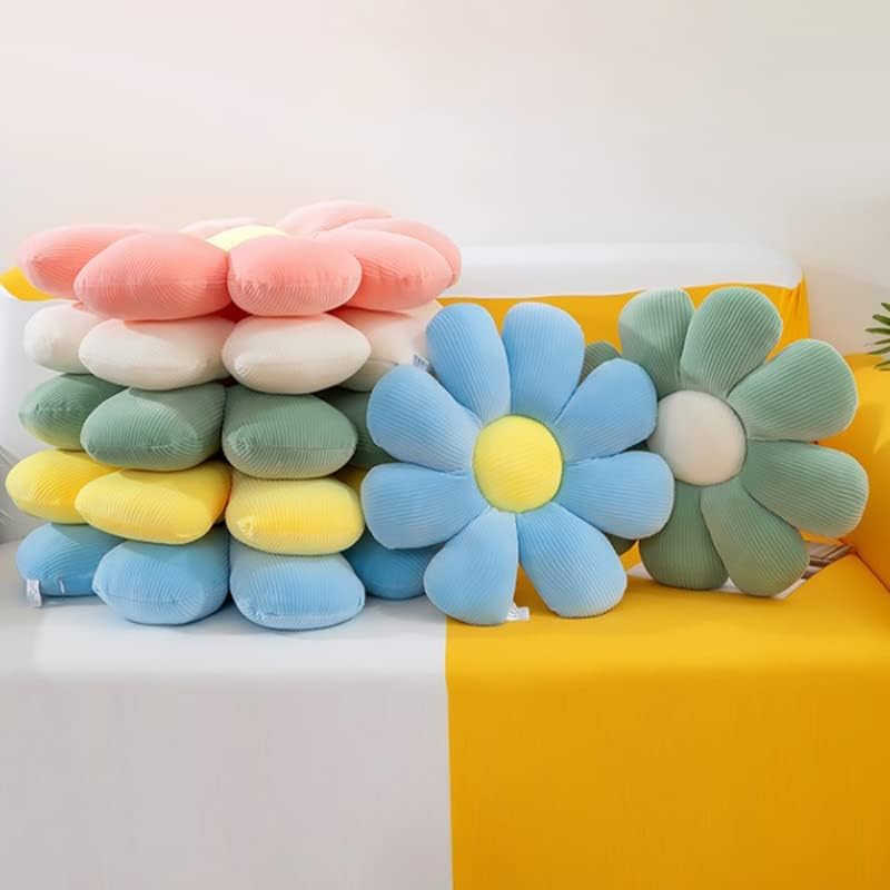 Mnrkaoic Flower-Shaped Throw Pillow Cushion Reading Pillow and Leisure and Comfortable Pillow Green (40CM)