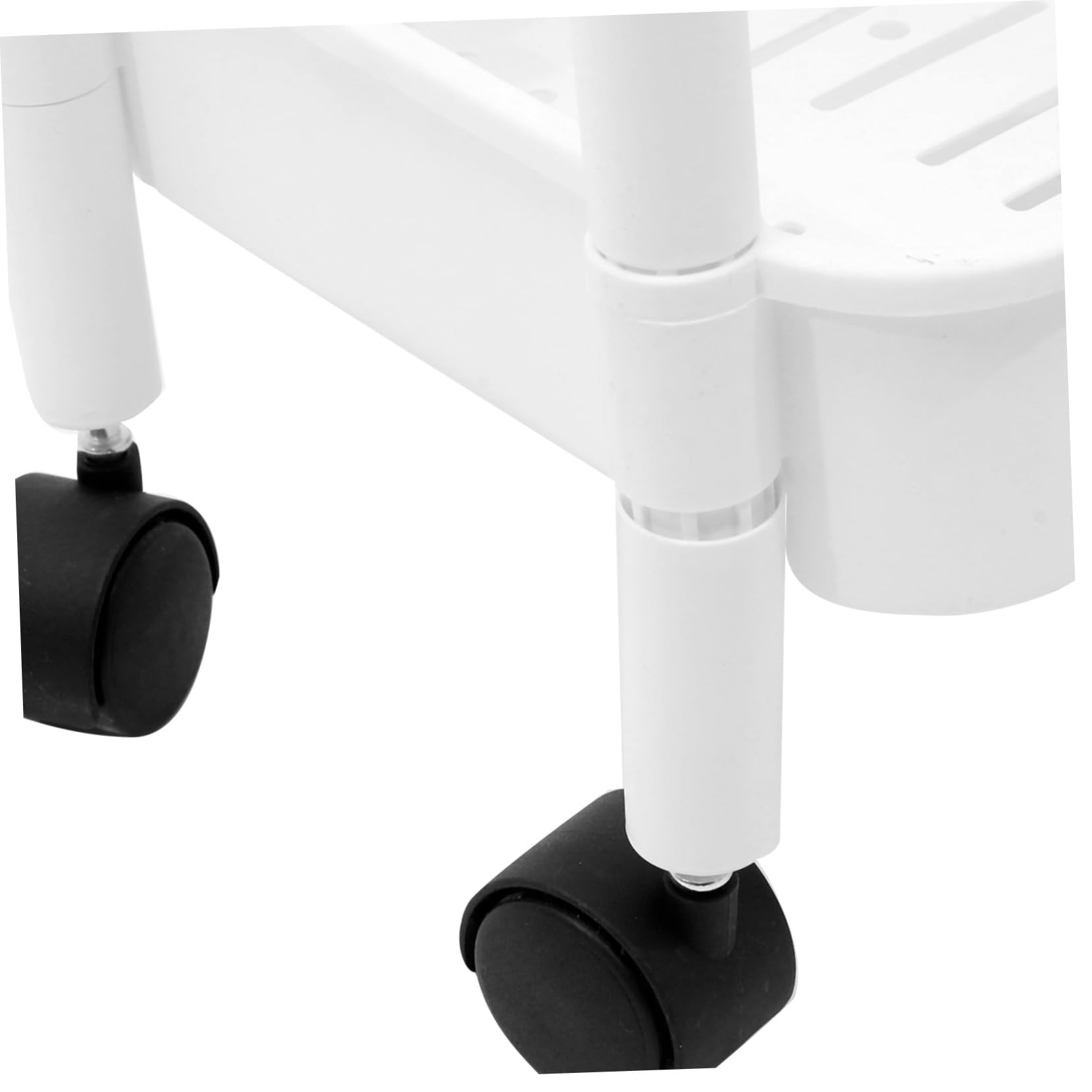 Carrello Portaoggetti con Ruote Bianco Multiuso in Pp con Design a Livelli e Struttura Stretta per Bagno e Ufficio