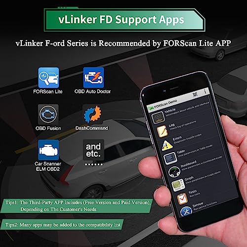 vLinker FD OBD2 Bluetooth Lector de códigos de coche para FORS-Can en Windows y Android 4