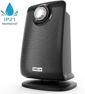 Oscillating Bathroom Space Heater with IP21 Waterproof, 1500W Portable Ceramic Safe Heater