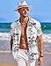 COOFANDY Mens Summer Hawaiian Button Down Short Sleeve Shirt Lightweight Tropical