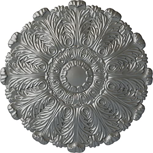 Image of Ekena Millwork CM31DUSLS - 31 inchOD x 1 1 /2 inchP Durham Ceiling Medallion (Fits Canopies up to 4 1 /4 inch) - Ceiling Medallion, Silver