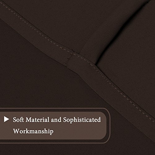H.versailtex Blackout Room Darkening Curtain Balloon Valance Drape For Kitchen Window Rod Pocket Curtain Panel (Chocolate Brown, 1 Panel, 42 Inches W By 63 Inches L) #TOP3