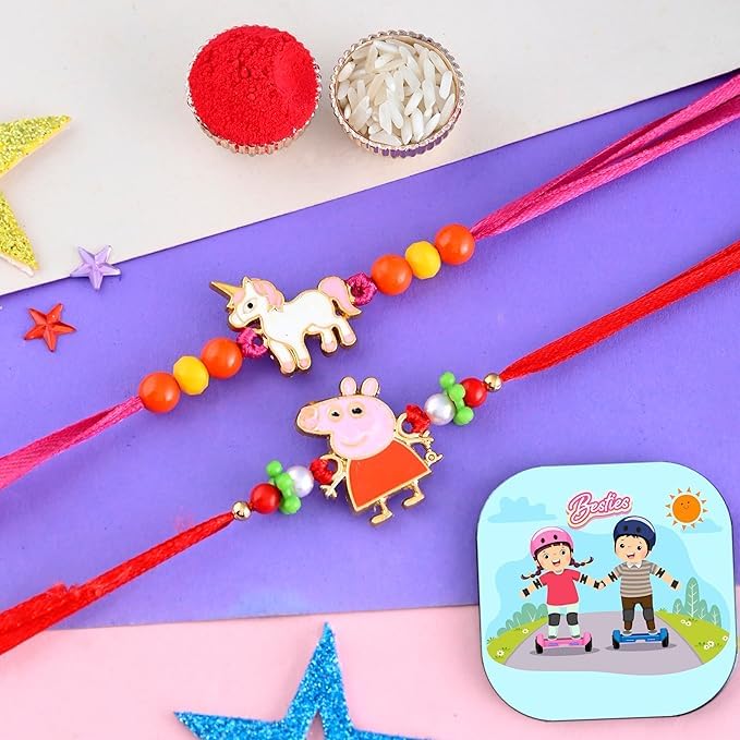 Lot de 2 aimants avec cadeau Rakhi de qualité pour décoration de réfrigérateur