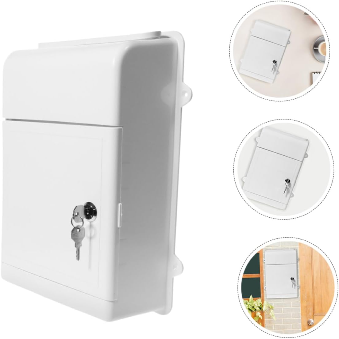 2set Wall Mount Mailbox Locking Office Letter Box Rainproof Design for Suggestions Complaints Large Capacity Easy Installation