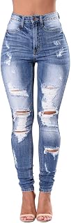 Women's Skinny Jeans Ripped Holes Ankle Jeans Stretch High-Waist Destroyed Ripped Jeans Pants