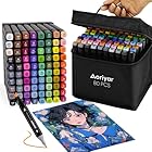 Alkohol Marker Dual Brush Filzstifte - 80 Farben Graffiti Stifte Permanent Twin Markers Brush Tip Colouring Manga Paint Marker Zeichnen Stifte Alkoholmarker Pastell füR Erwachsene Kinder Office